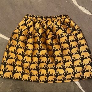 Crewcuts( Jcrew kids) gold/black elephant jacquard skirt size 14 girls.